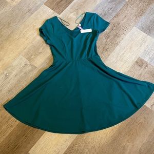 Francesca’s green mini dress